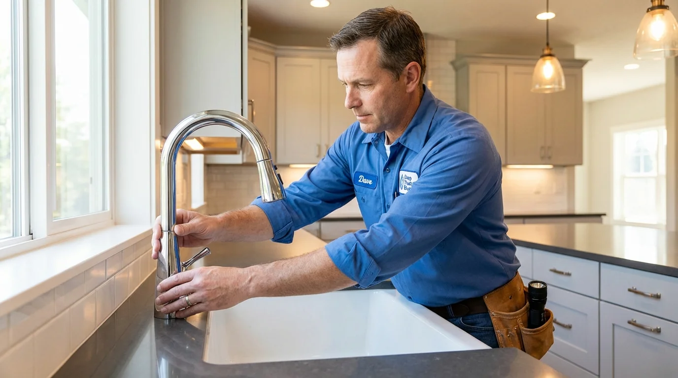 Kitchen faucet installation by Johns Plumbing LLC in Weatherly